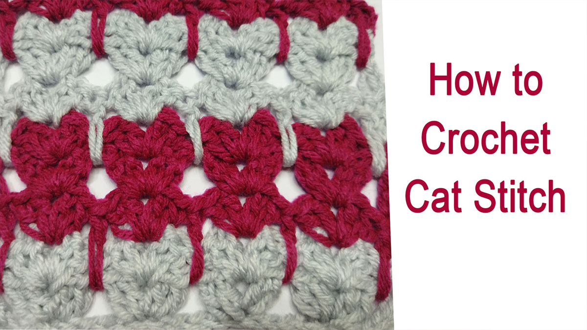 How to Crochet Cat Stitch طريقة عمل غرزة القطة - Hand Crafts Ideas