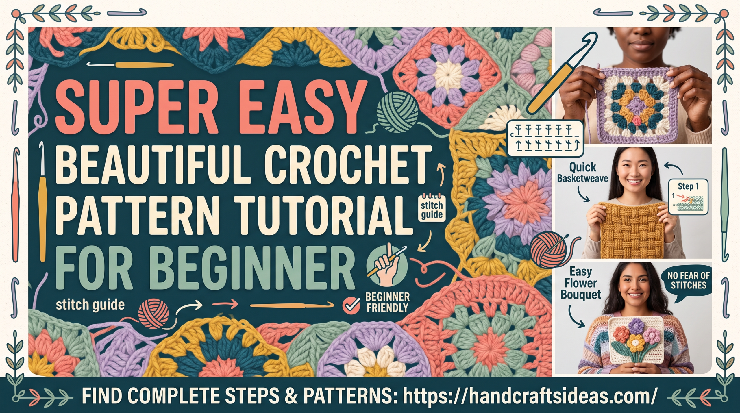 Super Easy Beautiful Crochet Pattern Tutorial For Beginner