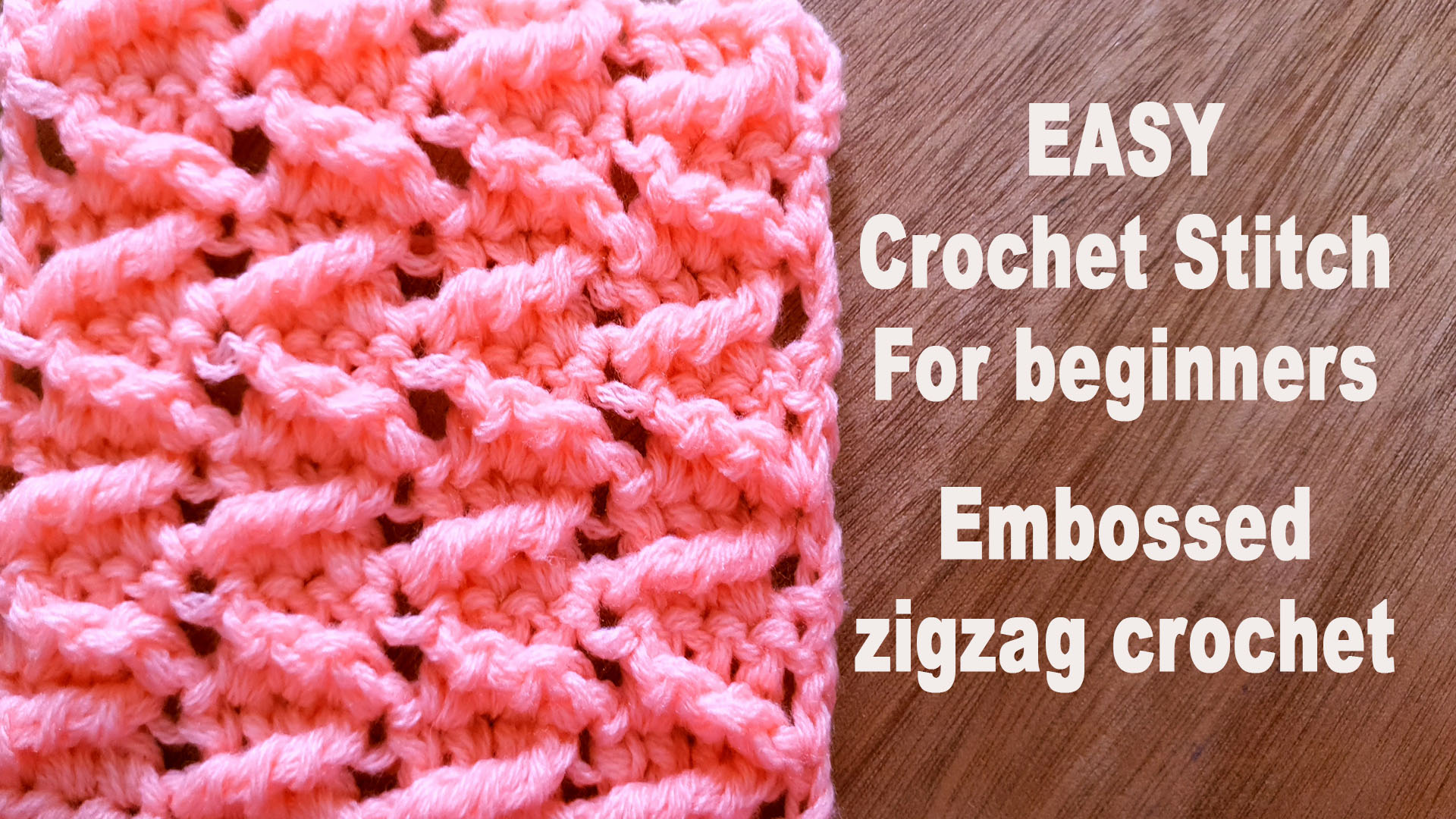 EASY Crochet Stitch For beginners – Embossed zigzag crochet stitch