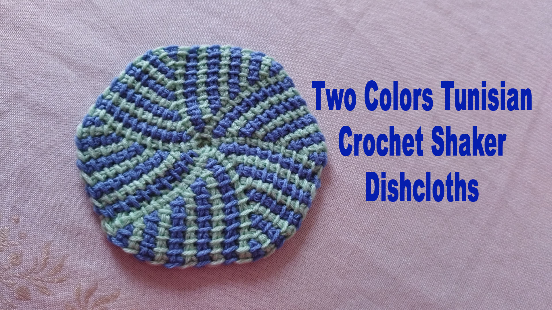 Two Colors Tunisian Crochet Shaker Dishcloths